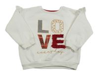 Bílá mikina s nápisem a volánky Matalan