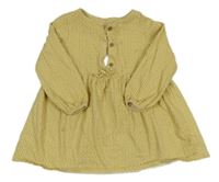 Okrovo-bílé vzorované bavlněné šaty Next