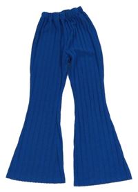 Safírové žebrované úpletové flare legíny