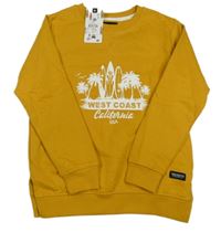 Nové - Okrová mikina se surfy a palmami ThreadBoys