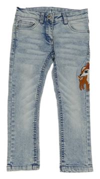 Světlemodré skinny rifle se srnkou Dopodopo