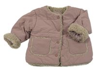 Vínová plátěná zateplená bunda Zara