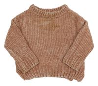 Starorůžový žinylkový svetr Pocopiano