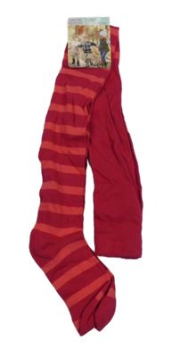 Nové - Malinovo-korálové pruhované punčocháče Alive