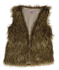 Hnědá kožešinová podšitá vesta F&F