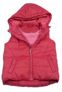 Malinová šusťáková zateplená vesta s kapucí Lupilu