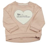 Růžová mikina se srdcem s nápisy