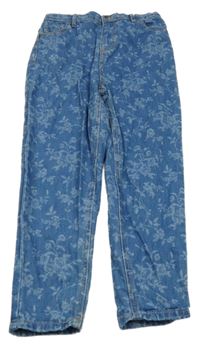 Modré květované rifle Laura Ashley