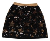 Černá flitrová sukně s hvězdami George