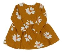 Hnědé květované šaty Hema