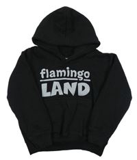 Černá mikina s nápisem a kapucí AWDis