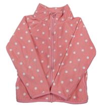 Růžová puntíkatá fleecová propínací mikina Primark