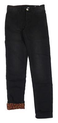 Černé skinny fit podšité rifle H&M