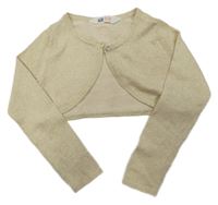 Krémovo-zlaté třpytivé svetrové bolerko H&M
