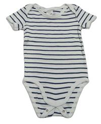 Bílo-tmavomodré pruhované body 