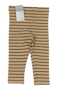 Béžovo-černé pruhované silnější legíny Primark