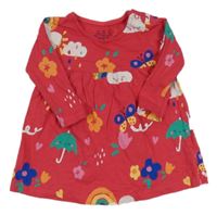 Malinové bavlněné šaty s obrázky F&F