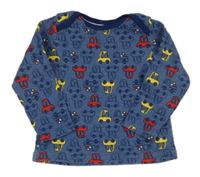 Tmavomodré vzorované triko s auty M&Co.