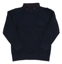 Tmavomodrý lehký svetr s límečkem Next