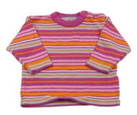 Růžovo-oranžový pruhovaný svetr 