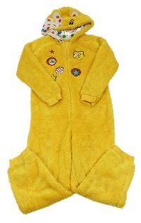 Žlutá chlupatá kombinéza s kapucí - Pudsey George