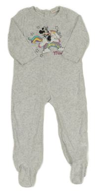 Šedý sametový overal s Minnie Disney
