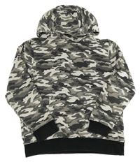 Šedo-bílá army mikina s kapucí Next