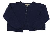 Tmavomodrý lehký propínací svetr 