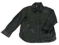 Černá lehká koženková košilová bunda Tu