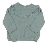 Světlemodré úpletové triko s madeirou Tu