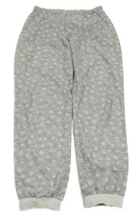 Šedé sametové pyžamové kalhoty s tlapkami 