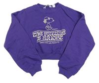 Fialová crop mikina se Snoopym H&M