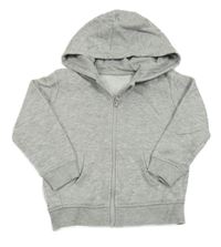 Šedá melírovaná propínací mikina s kapucí George