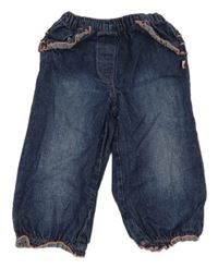 Tmavomodré rifle s volánky Ladybird