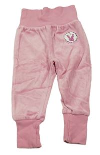 Světlerůžové sametové tepláky 