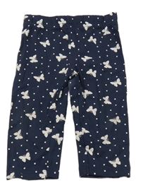 Tmavomodré crop legíny s motýlky Kiki&Koko