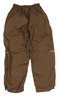 Hnědé nepromokavé šusťákové kalhoty alive