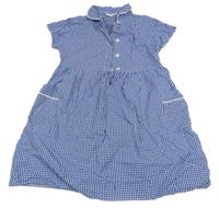 Modro-bílé kostičkované šaty s límečkem M&S