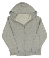 Šedá melírovaná propínací mikina s kapucí H&M