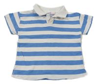 Bílo-modré pruhované polo tričko Zara