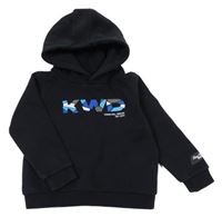 Černá mikina s logem a kapucí KWD