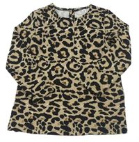 Béžovo-černé triko s leopardím vzorem