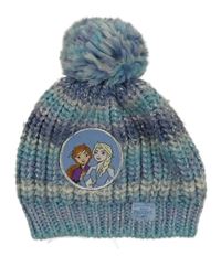 Světlemodro-bílo-fialová čepice s bambulí - Frozen M&S