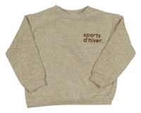 Béžová melírovaná pletená mikina s nápisem Zara