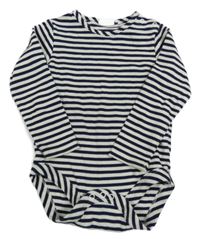 Tmavomodro-bílé pruhované žebrované body F&F