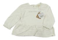 Nové - Bílá tunika s nápisem a prvkem s madeirou 