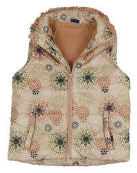 Světlerůžová šusťáková zateplená vesta s mandalami Lupilu