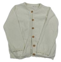 Bílý vzorovaný propínací svetr F&F