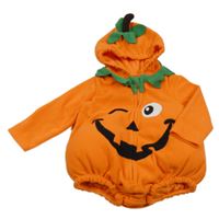 Kostým - Oranžové fleecové body s kapucí - dýně Primark