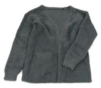 Antracitové chlupaté svetrové bolerko George